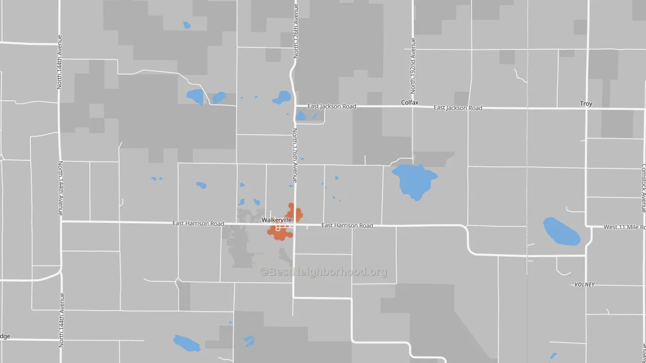 Bike Grade map of 49459, MI