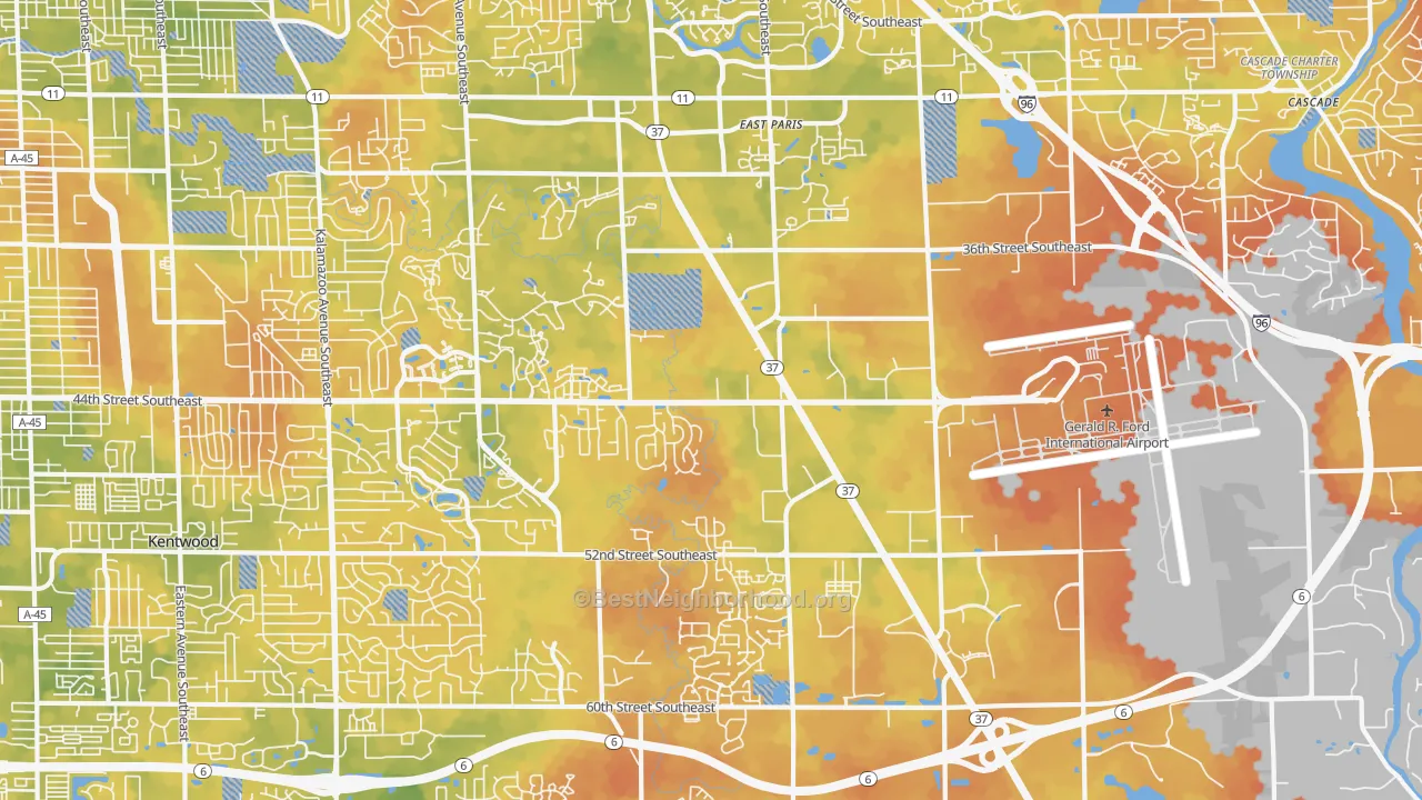 Bike Grade map of 49512, MI