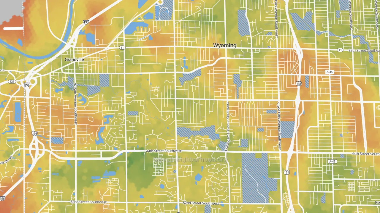 Bike Grade map of 49519, MI