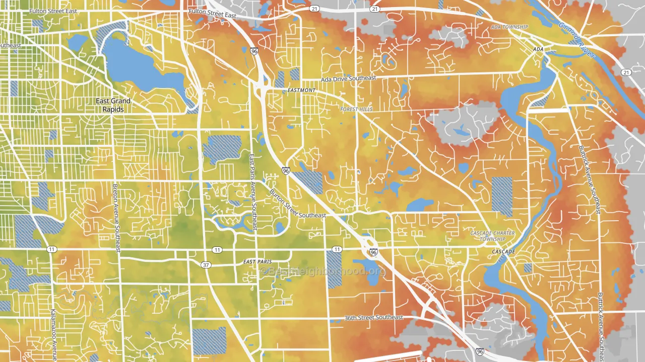 Bike Grade map of 49546, MI