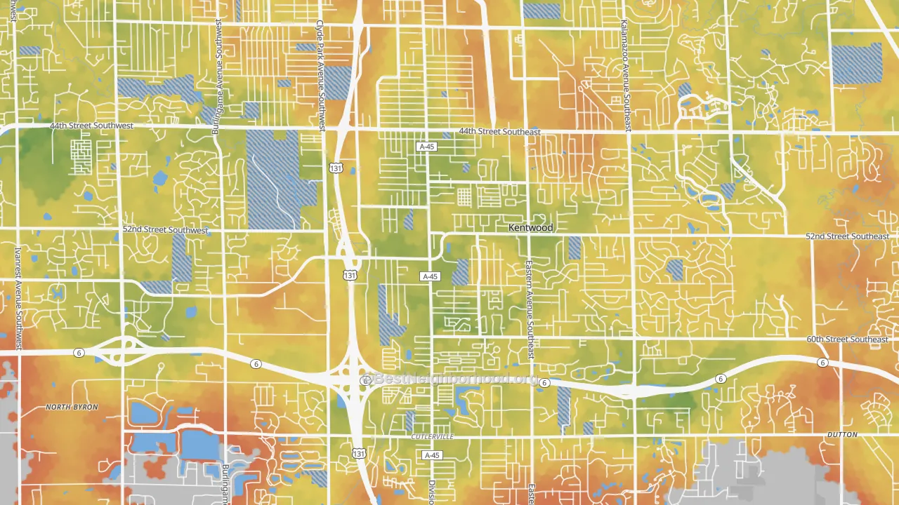 Bike Grade map of 49548, MI