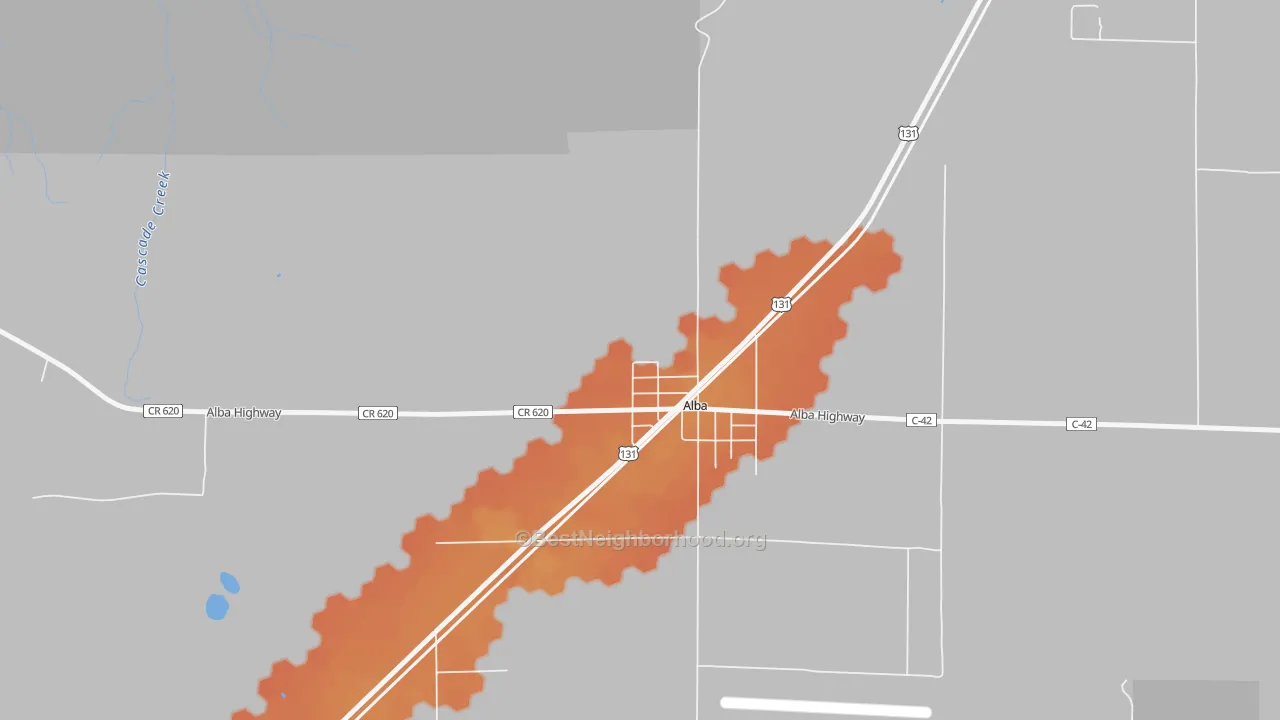 Bike Grade map of 49611, MI