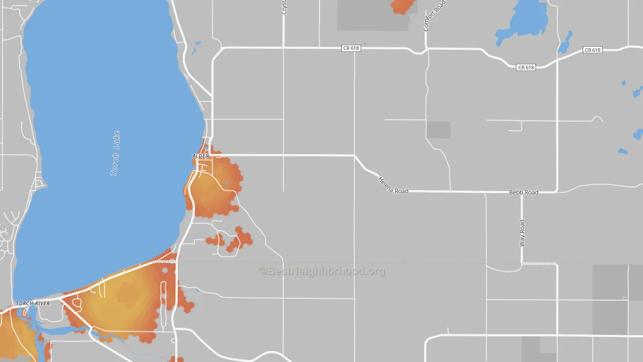 Bike Grade map of 49612, MI