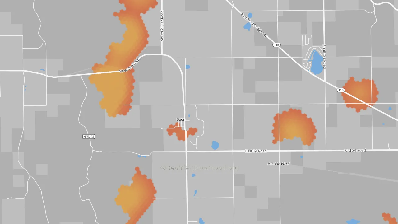 Bike Grade map of 49618, MI