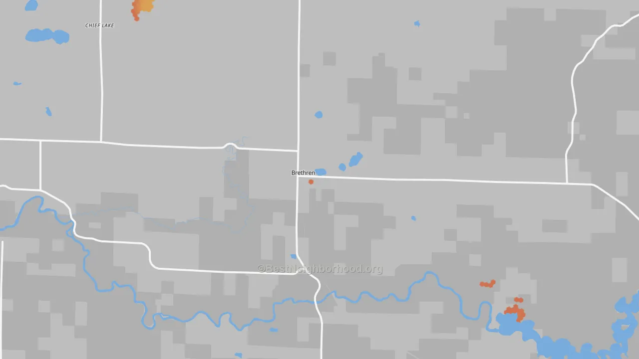 Bike Grade map of 49619, MI