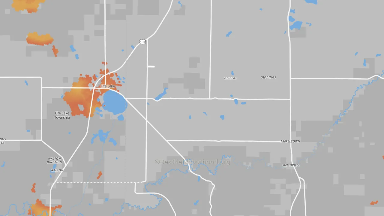 Bike Grade map of 49633, MI