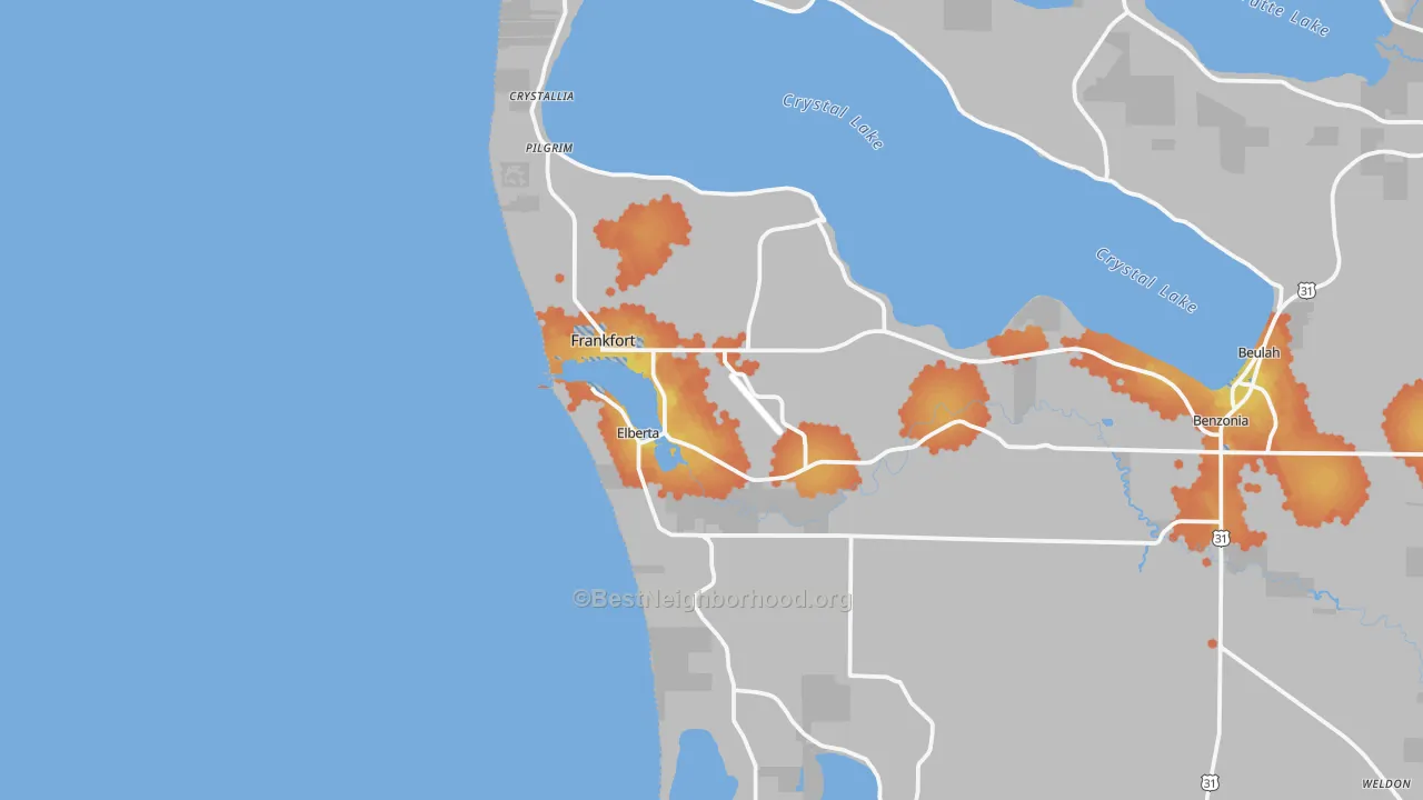 Bike Grade map of 49635, MI