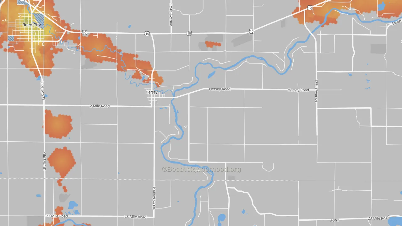 Bike Grade map of 49639, MI