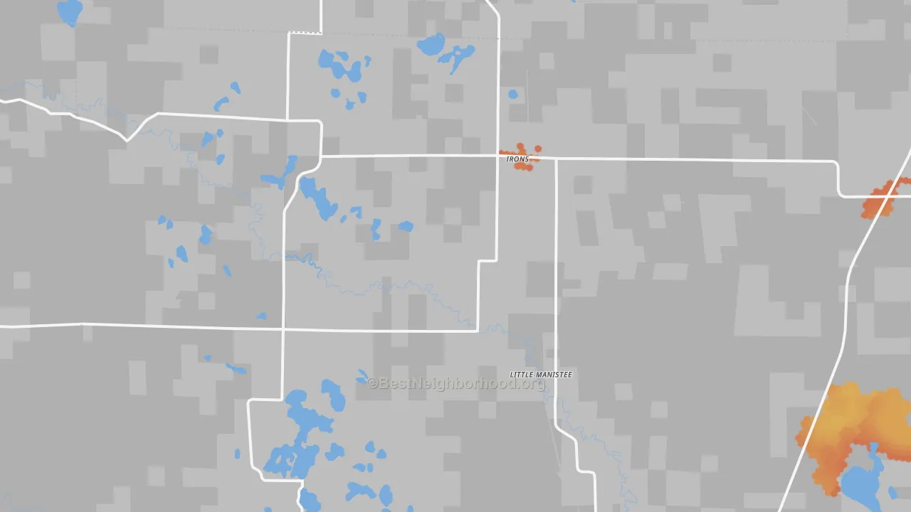 Bike Grade map of 49644, MI