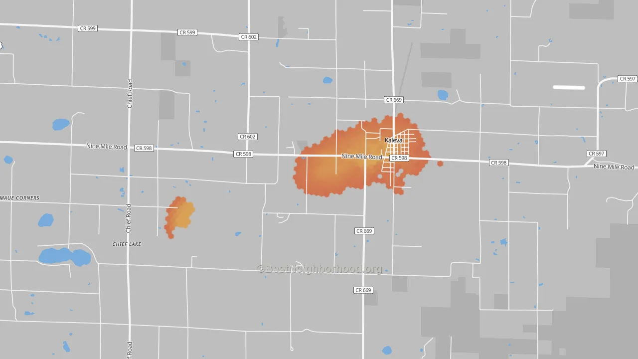 Bike Grade map of 49645, MI