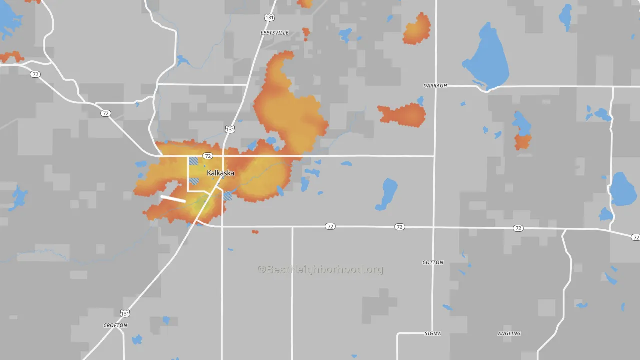 Bike Grade map of 49646, MI