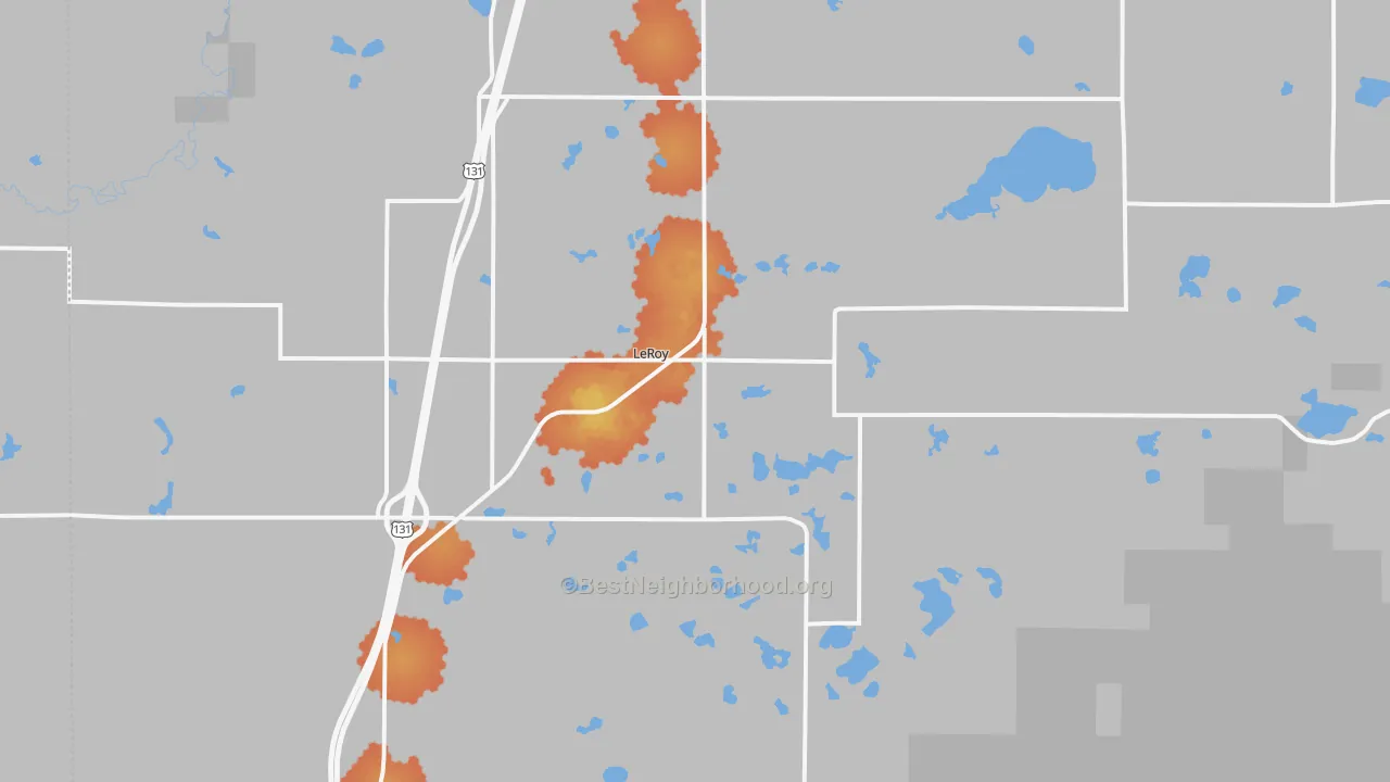 Bike Grade map of 49655, MI