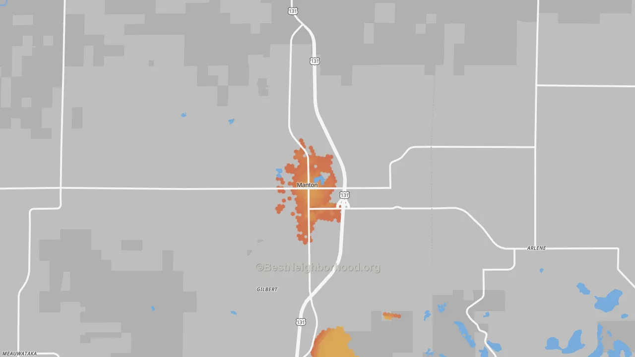 Bike Grade map of 49663, MI