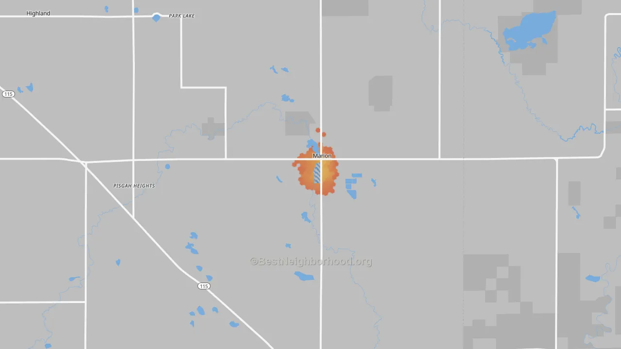 Bike Grade map of 49665, MI