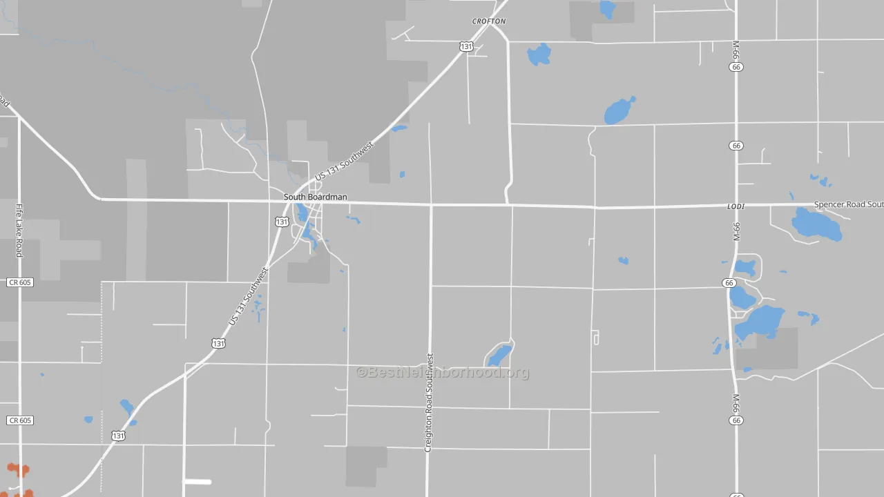 Bike Grade map of 49680, MI