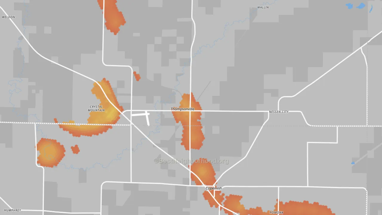 Bike Grade map of 49683, MI