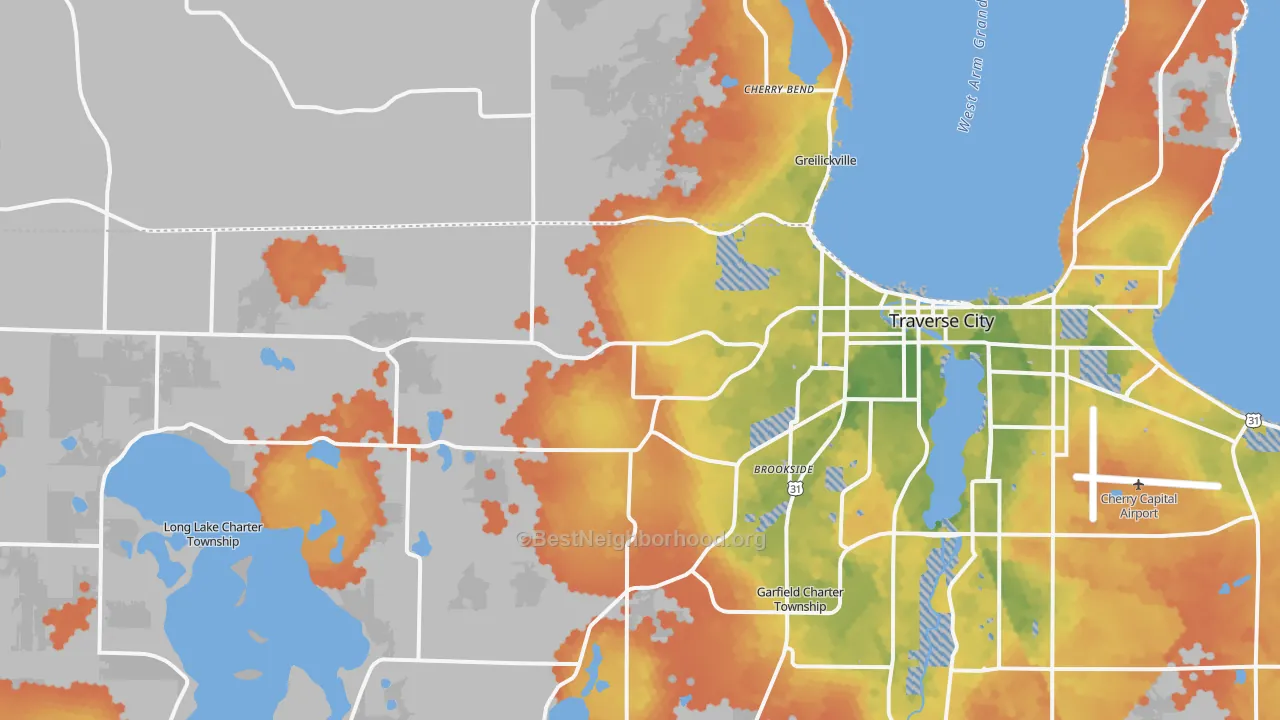 Bike Grade map of 49684, MI