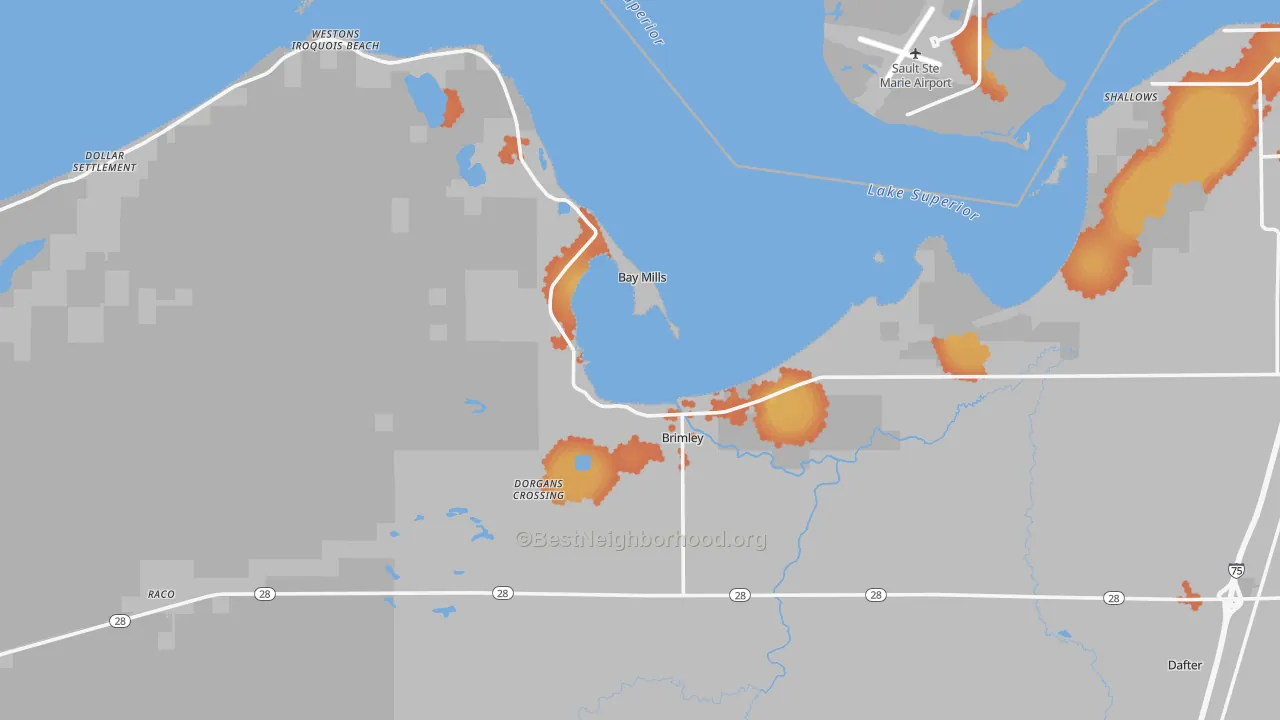 Bike Grade map of 49715, MI