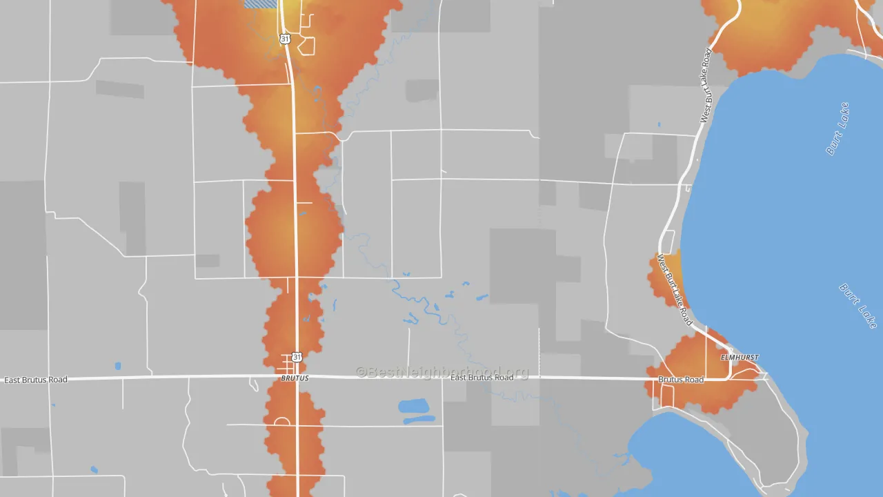 Bike Grade map of 49716, MI