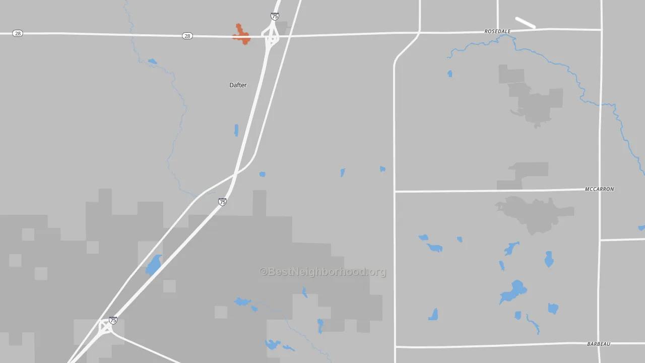 Bike Grade map of 49724, MI