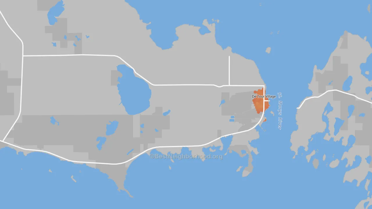 Bike Grade map of 49725, MI