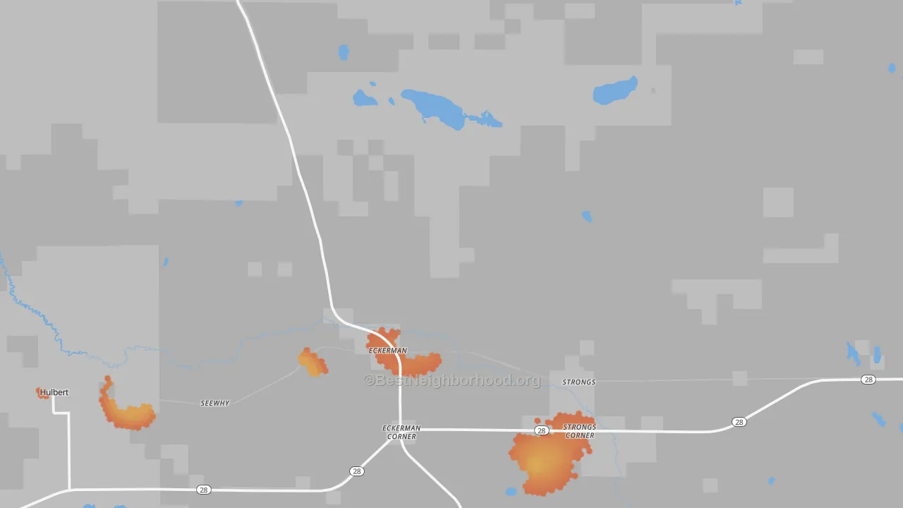 Bike Grade map of 49728, MI