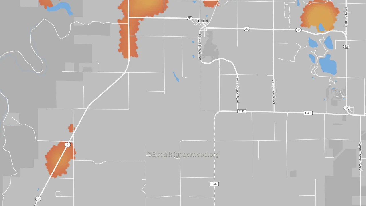 Bike Grade map of 49730, MI