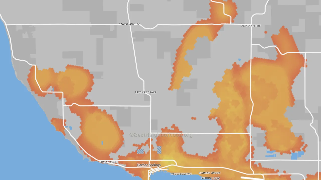 Bike Grade map of 49740, MI