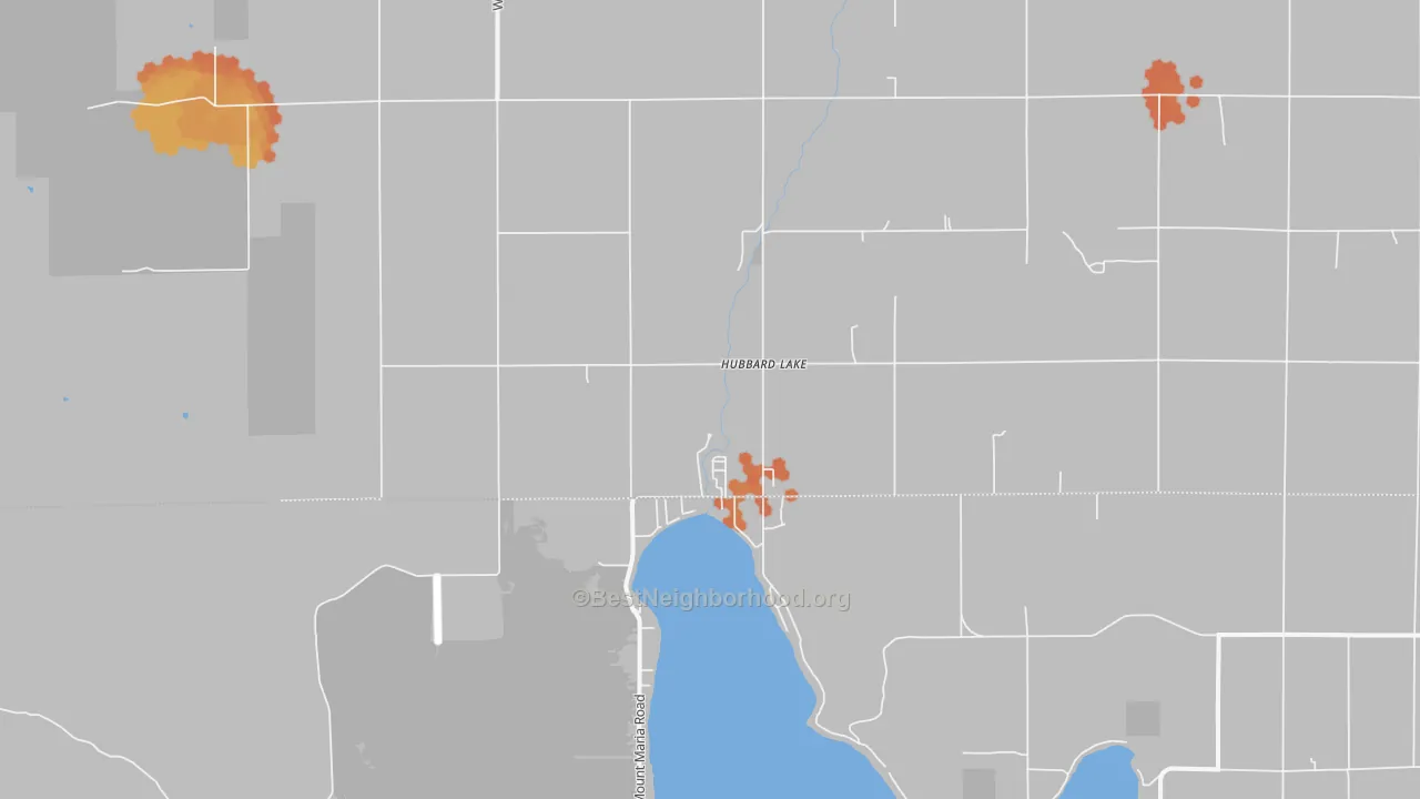 Bike Grade map of 49747, MI