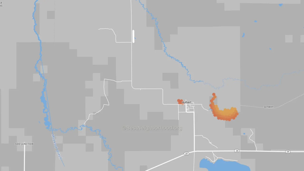 Bike Grade map of 49748, MI