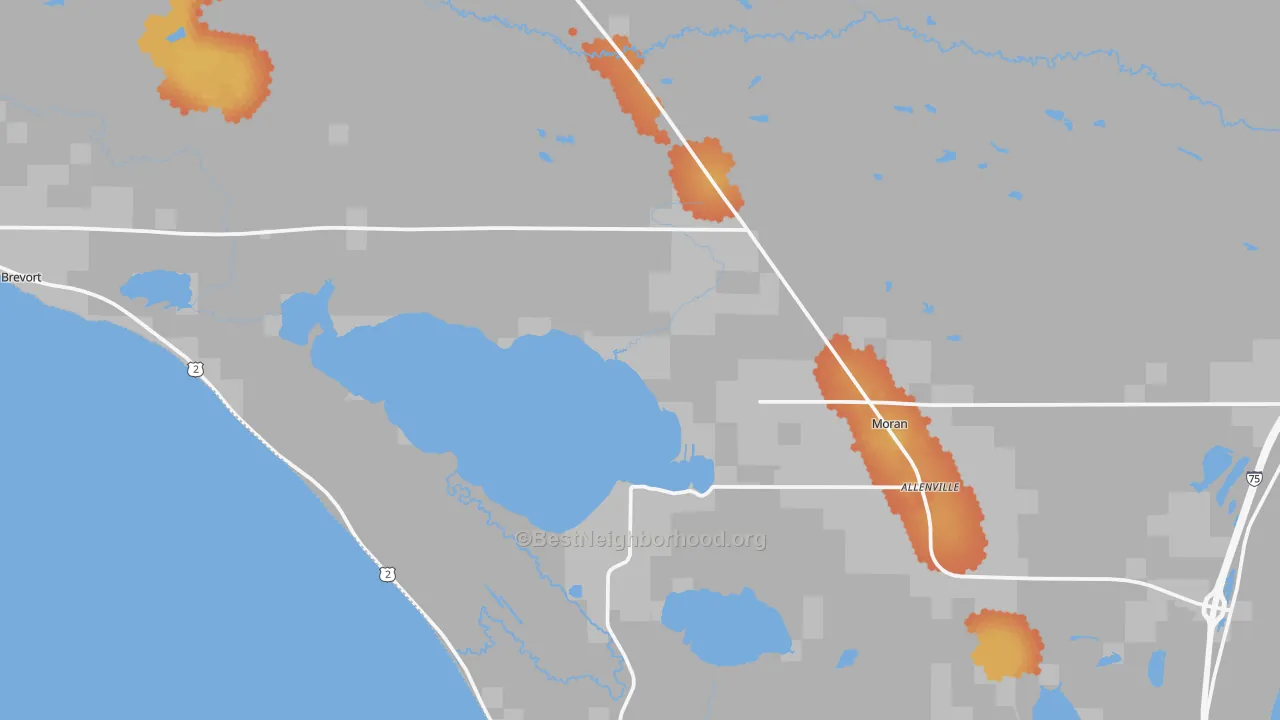 Bike Grade map of 49760, MI