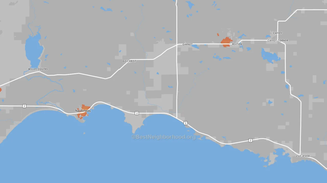 Bike Grade map of 49762, MI
