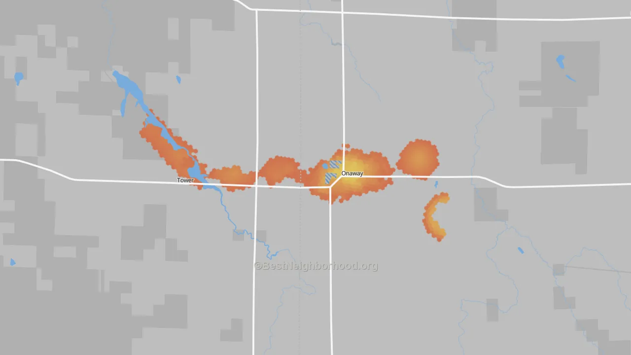 Bike Grade map of 49765, MI