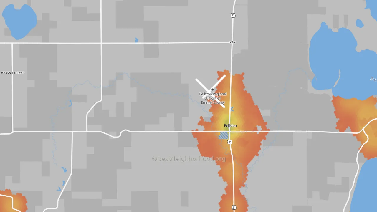 Bike Grade map of 49769, MI