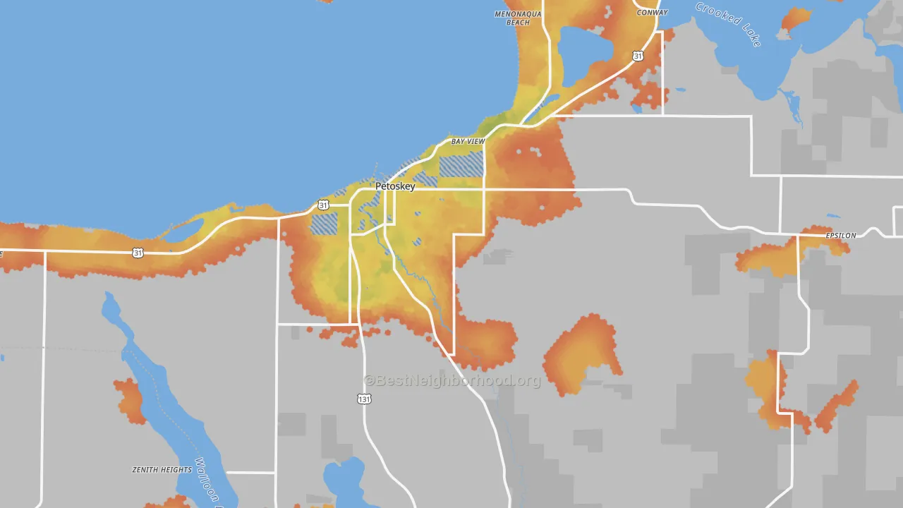Bike Grade map of 49770, MI