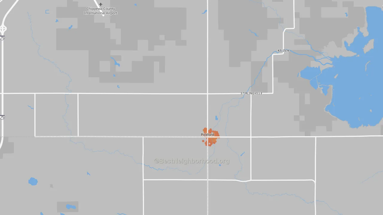 Bike Grade map of 49774, MI