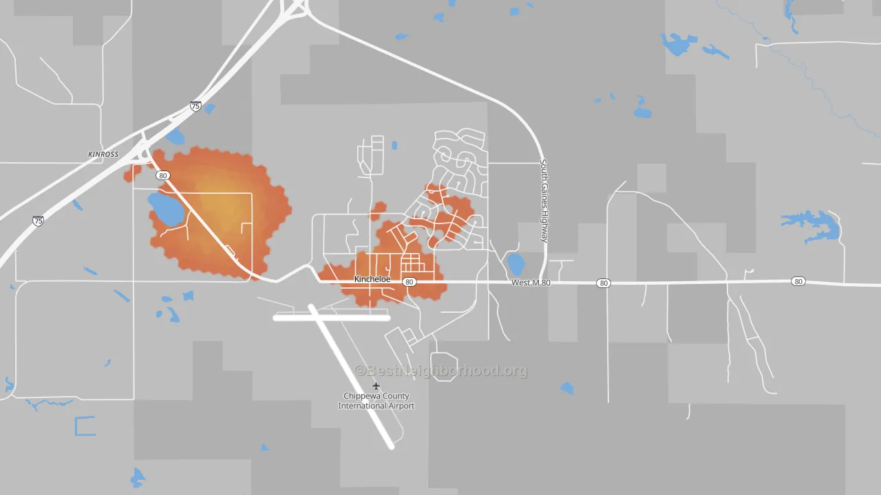 Bike Grade map of 49788, MI
