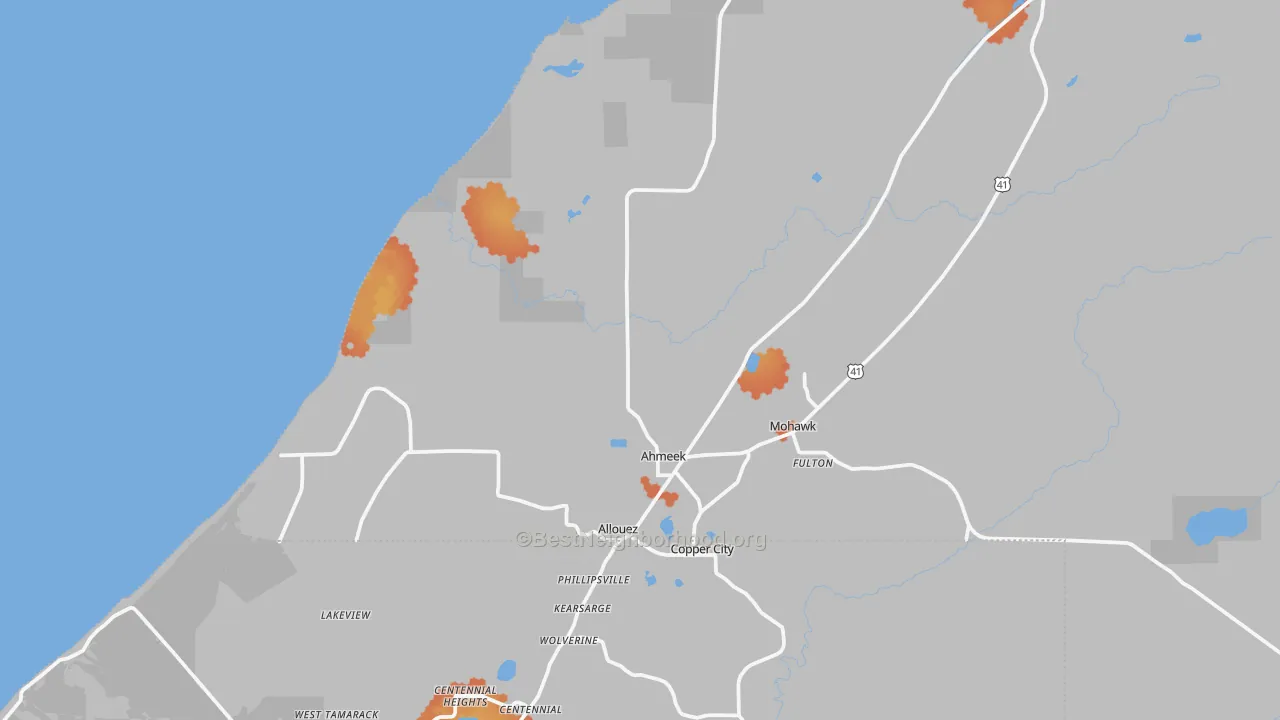 Bike Grade map of 49805, MI