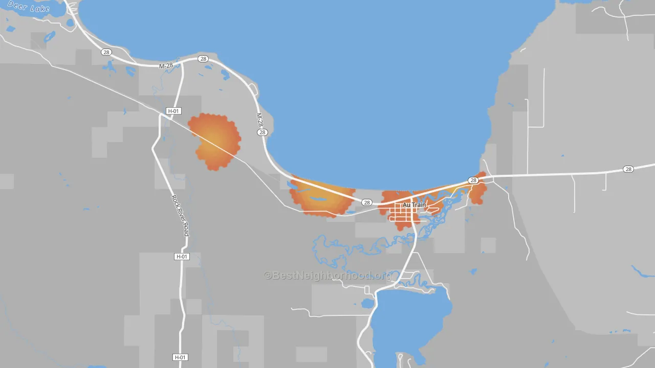 Bike Grade map of 49806, MI