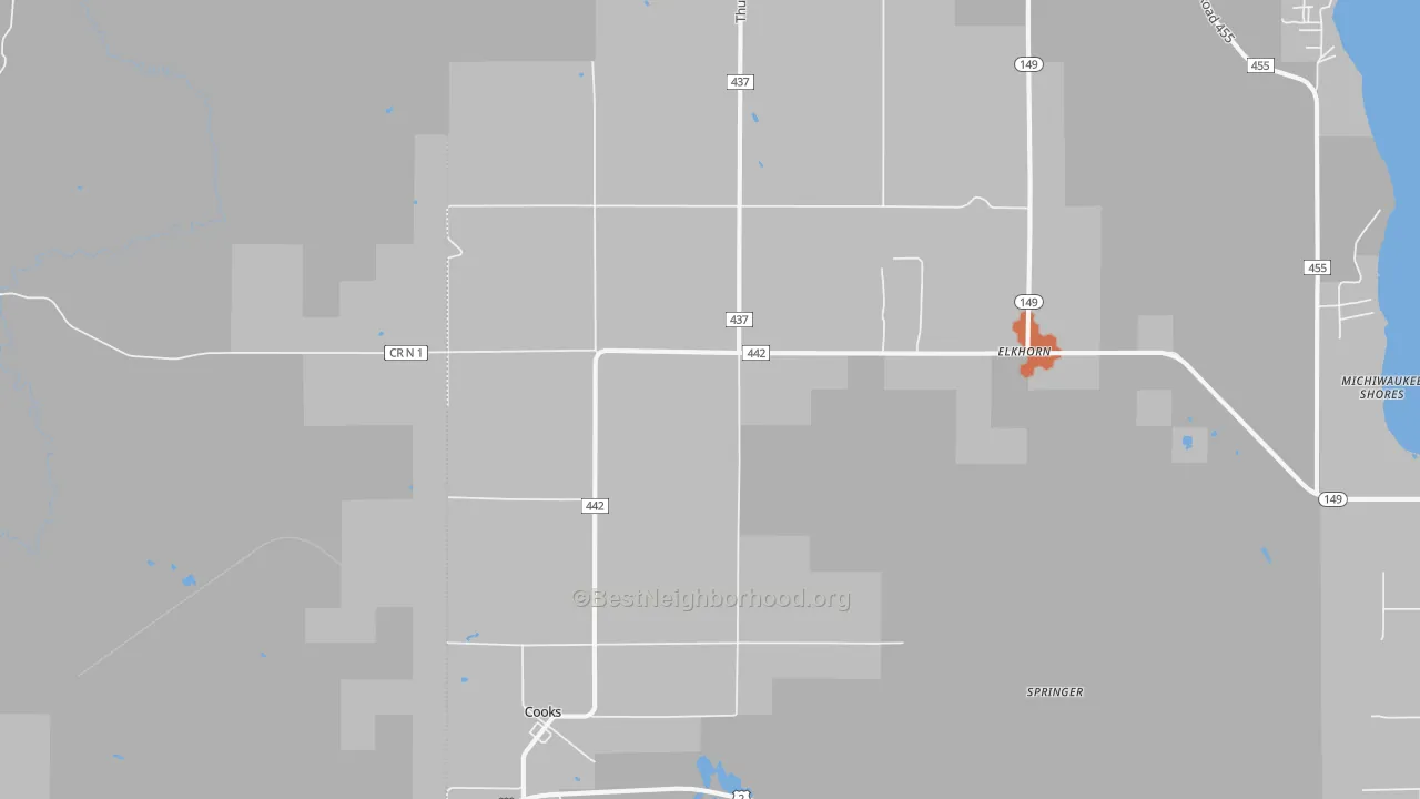 Bike Grade map of 49817, MI