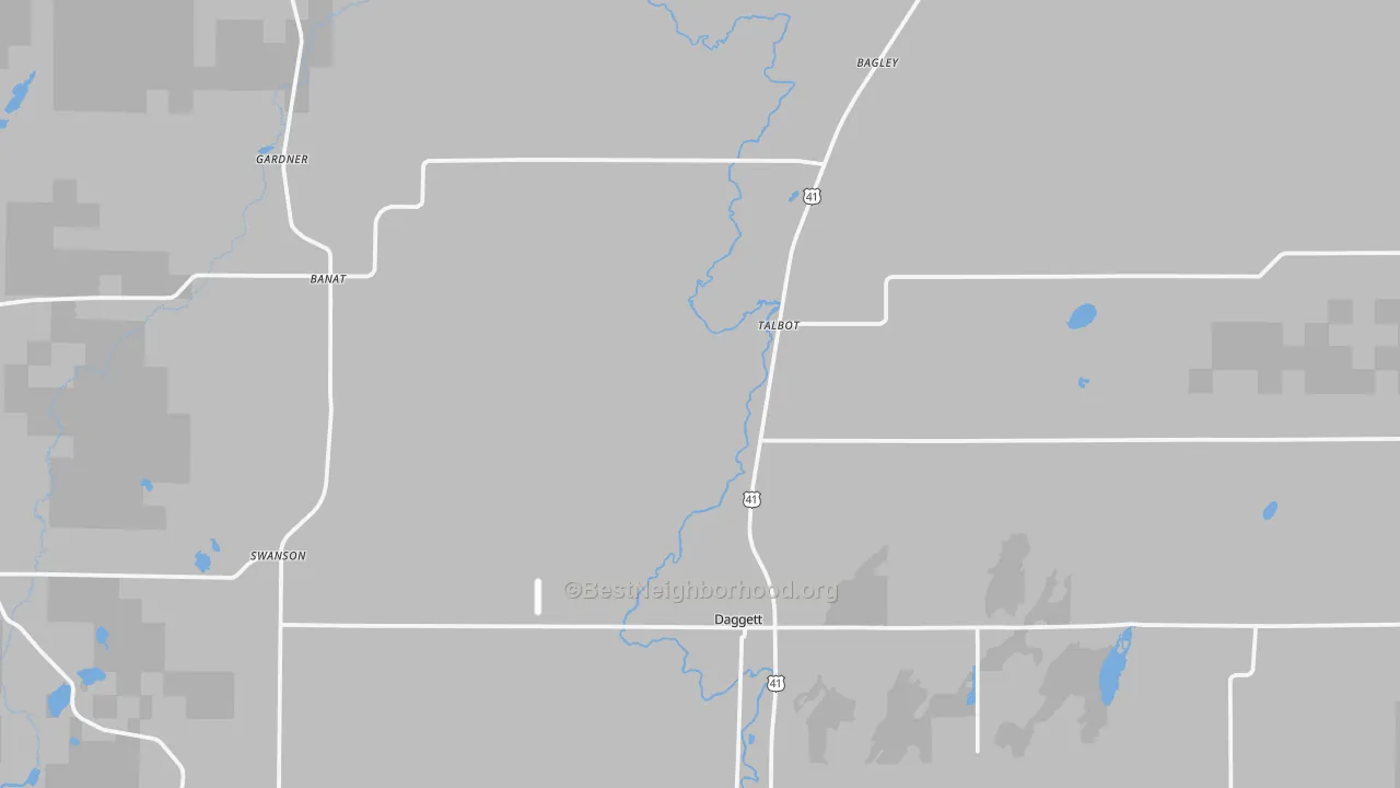 Bike Grade map of 49821, MI