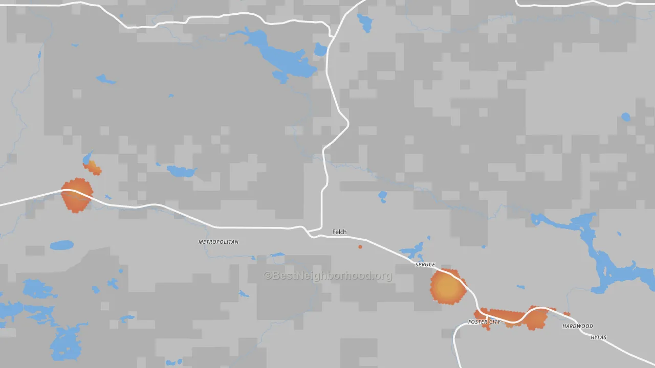 Bike Grade map of 49831, MI