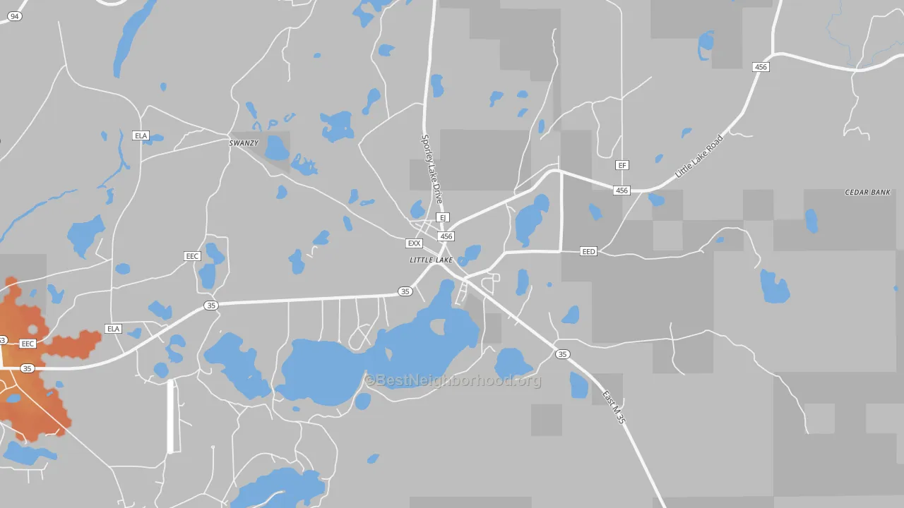 Bike Grade map of 49833, MI