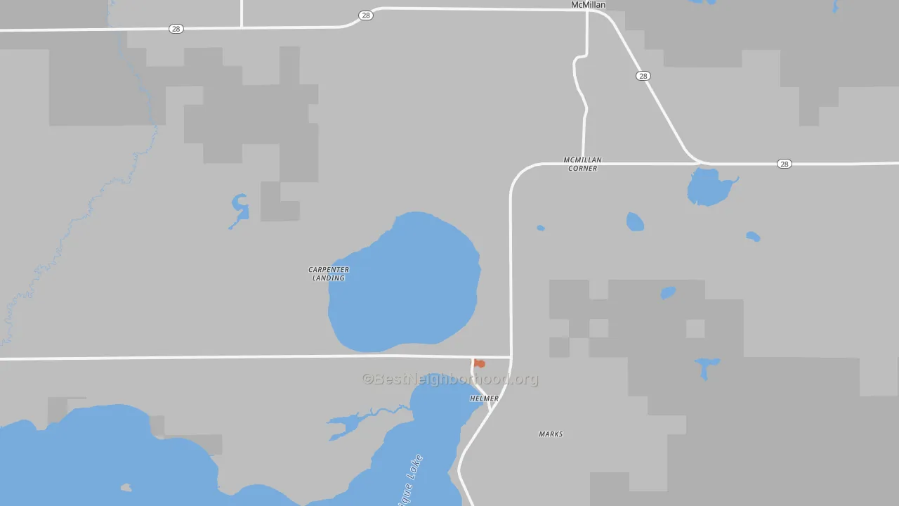 Bike Grade map of 49853, MI