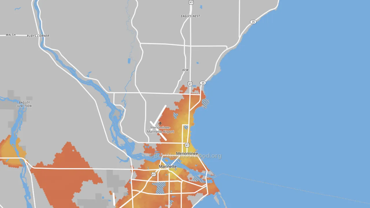 Bike Grade map of 49858, MI