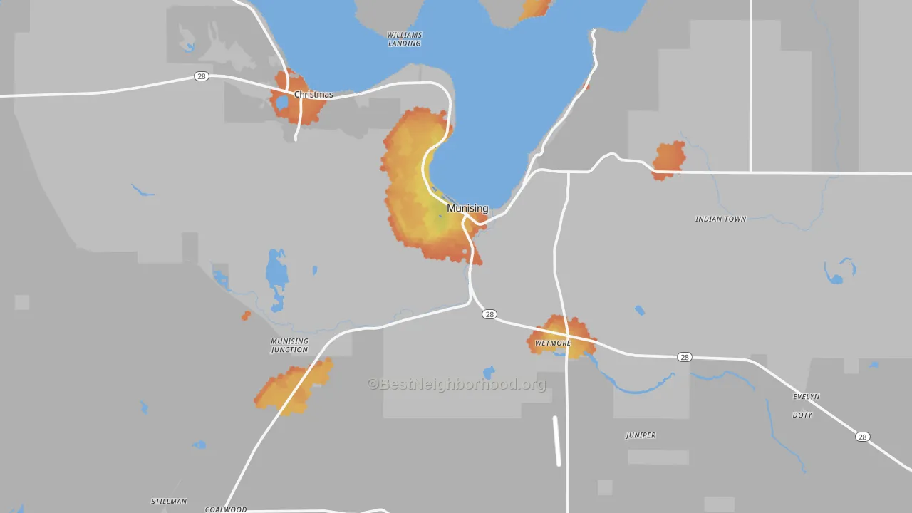 Bike Grade map of 49862, MI