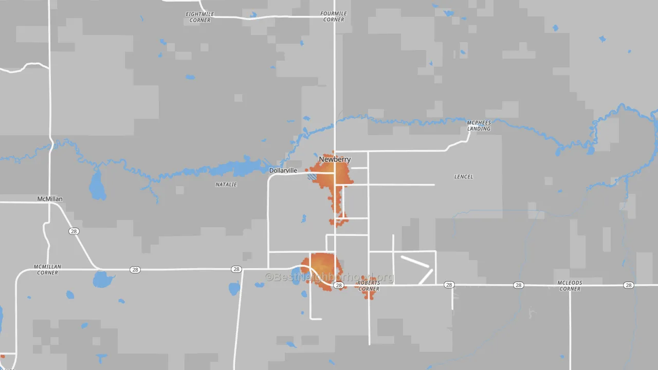 Bike Grade map of 49868, MI