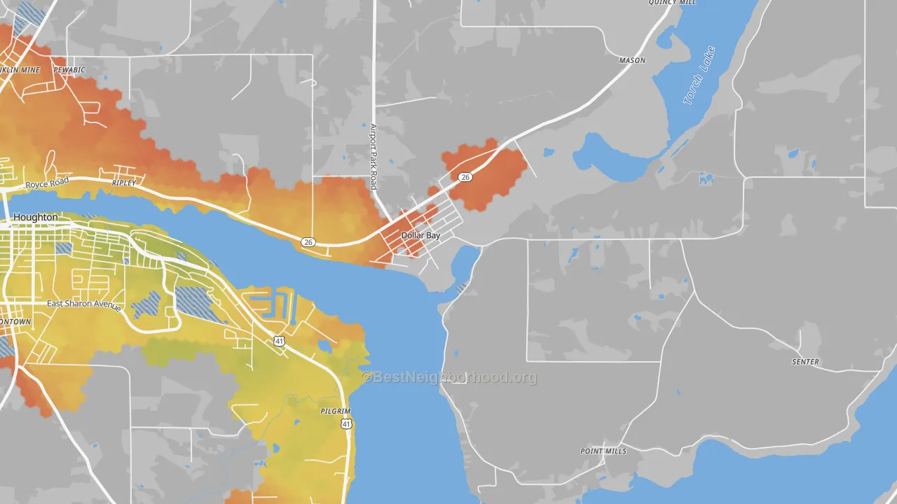 Bike Grade map of 49922, MI