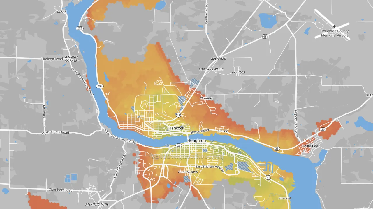 Bike Grade map of 49930, MI
