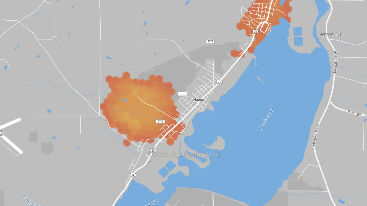 Bike Grade map of 49934, MI